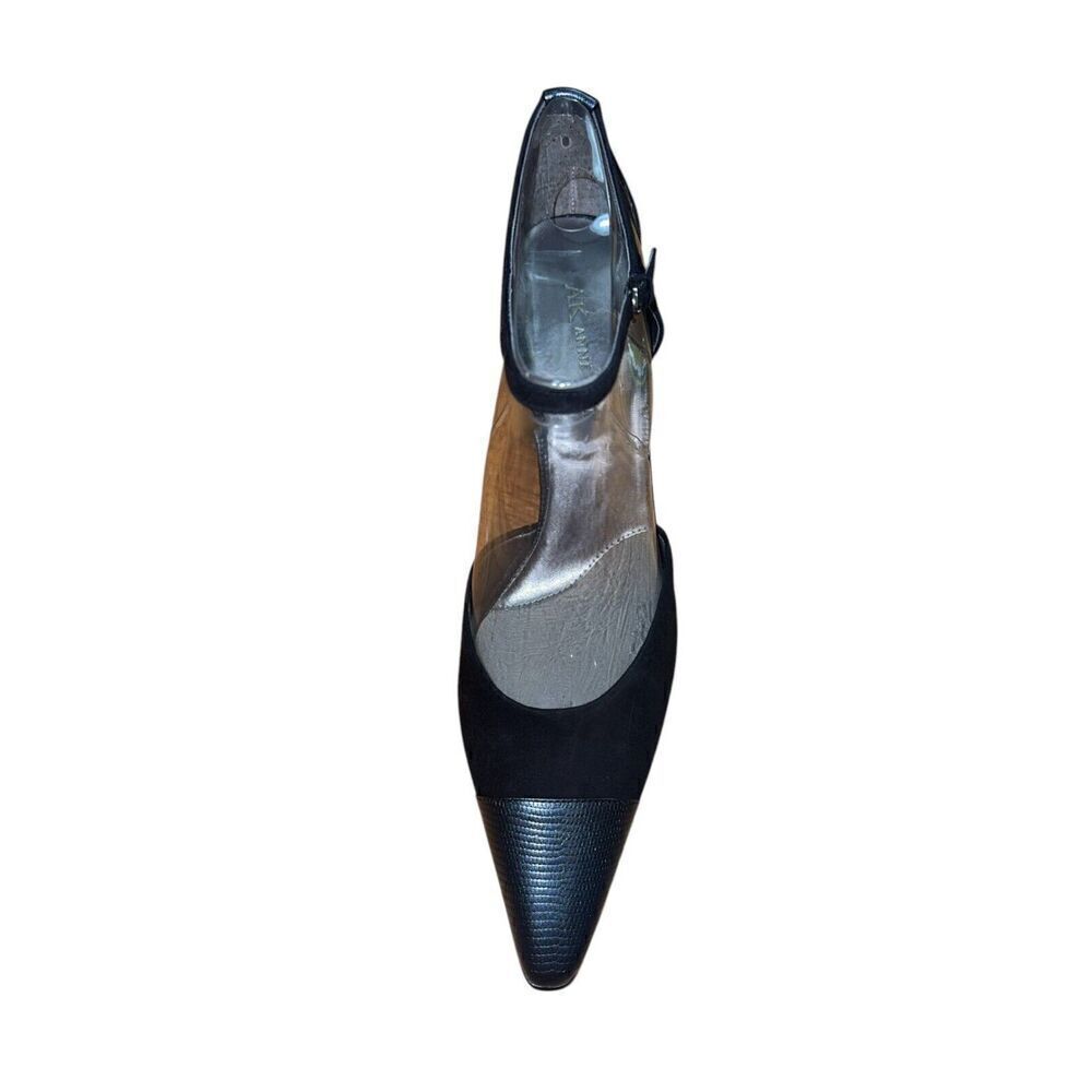 Anne Klein Strappy Pointed Toe Pumps - Black - Suede Womens Size 9.5 READ DESCRP - Picture 2 of 11